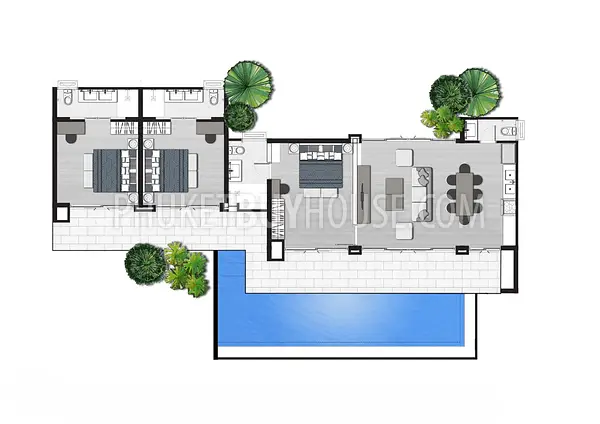 KOH22385: Exquisite 3-Bedroom Private Pool Villa in Phuket's Serene East Coast. 照片 #5