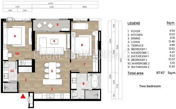 BAN7051: 2-Bedroom Family Apartment in Bang Tao. Photo #30