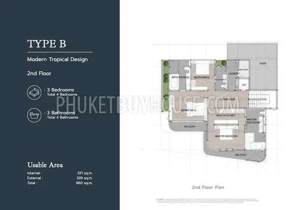 KAR22394: 4-Bedroom Seaview Villa with Modern Tropical Design in Karon. Photo #6