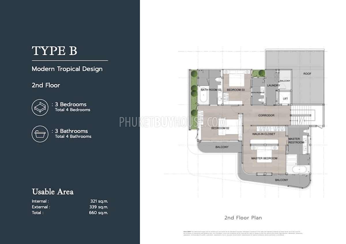 KAR22394: 4-Bedroom Seaview Villa with Modern Tropical Design in Karon. Photo #6