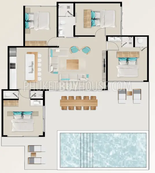BAN7088: Private Pool Villa with 4 bedrooms in Bang Tao area. Photo #1