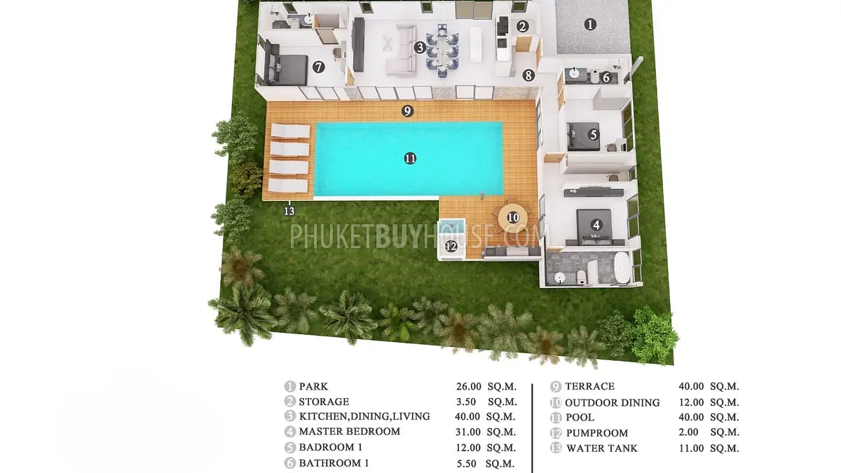 Apartamento 3 habitaciones 270 m² Sakhu, Tailandia