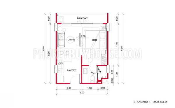 BAN22717: Studio in Bang Tao with Resort Facilities, Directly from Owner. Fotoğraf #2