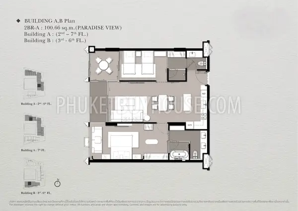 KAM22746: Two bedroom apartment in Branded Beachfront Residences with World-Class Hospitality in Kamala. Fotoğraf #9