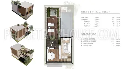 CHE22656: Spacious 3 Bedroom Pool Villa with Rooftop Jacuzzi and Private Man Caves in Serene Cherngtalay. Photo #12