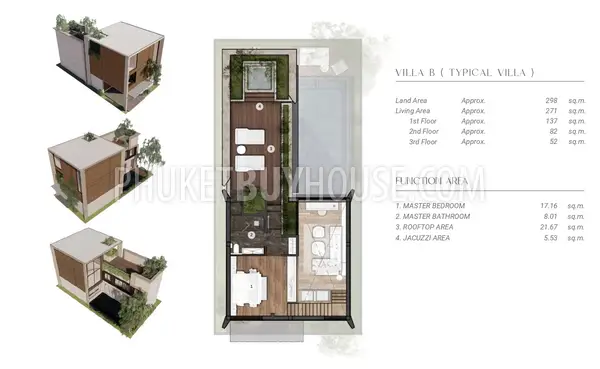CHE22656: Spacious 3 Bedroom Pool Villa with Rooftop Jacuzzi and Private Man Caves in Serene Cherngtalay. Photo #12