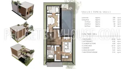 CHE22656: Spacious 3 Bedroom Pool Villa with Rooftop Jacuzzi and Private Man Caves in Serene Cherngtalay. Photo #11