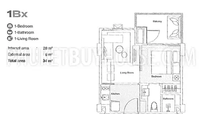 BAN22662: Golf View 1-Bedroom on the Top Floor Near Bang Tao Beach. 照片 #3
