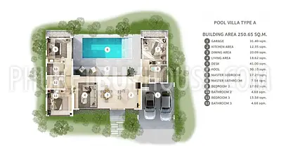 TAL22670: Private Pool 3 Bedroom Villas in Tranquil Green Surroundings, Just Minutes from Beaches and Airport . Fotoğraf #4