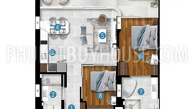 BAN21883: Modern 2 Bedroom Apartment In Bang Tao . 照片 #14