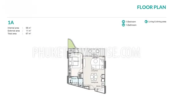 LAG22806: Spacious 1-Bedroom Golf-View Residence in Laguna Phuket. Photo #8