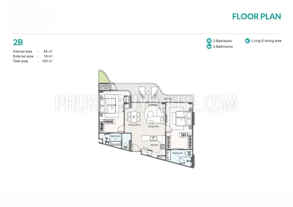 LAG22810: Spacious 2-Bedroom Golf-View Residence in Laguna Phuket. Fotoğraf #2