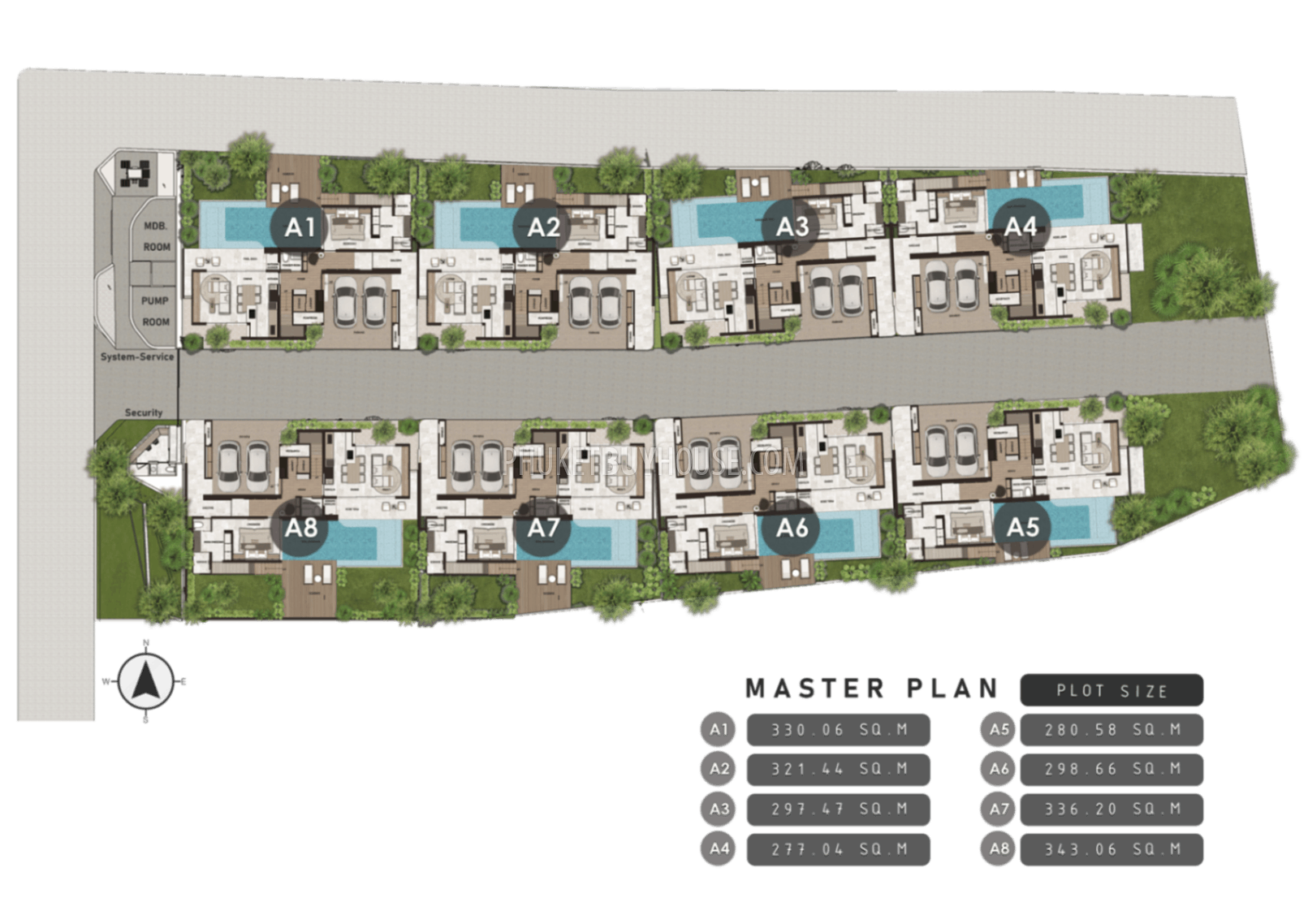 3-Schlafzimmer-Villa 416 m² Thalang, Thailand