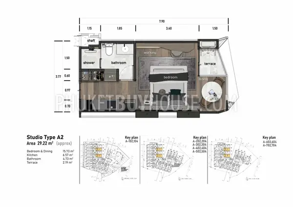 KAT22838: Compact Studio with Mountain Views Near Kata Beach and Everyday Amenities. Photo #22