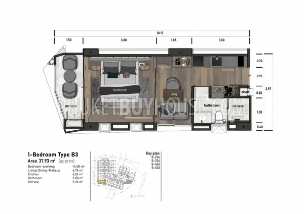 KAT22839: Sea View 1-Bedroom Apartment Near Kata Beach with Strong Rental Appeal. 照片 #14