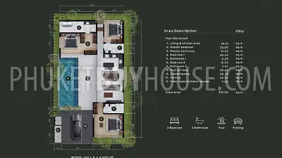 LAG22849: 3-Bedroom Private Pool Villa with Spacious Plot in Laguna. 照片 #3