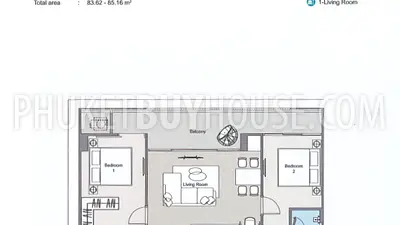 LAG22853: 2х спальные апартаменты в районе Лагуны рядом с пляжем Банг Тао. Фото #4
