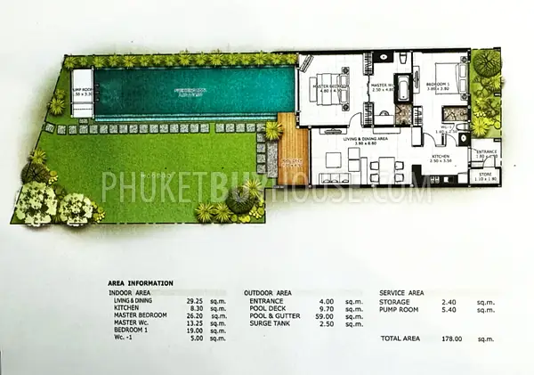 RAW22868: Comfortable 2-Bedroom Pool Villa on a Private Plot in Southern Phuket, Rawai. 照片 #3