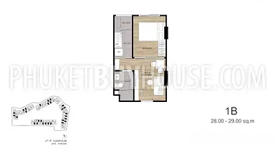 KTH22869: Compact Freehold One-Bedroom with City Views in a Central Phuket Location. 照片 #3