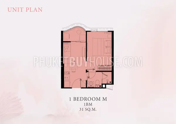 KAM22716: 1-спальные апартаменты 31 кв.м в 500 м от пляжа Камала. Фото #3