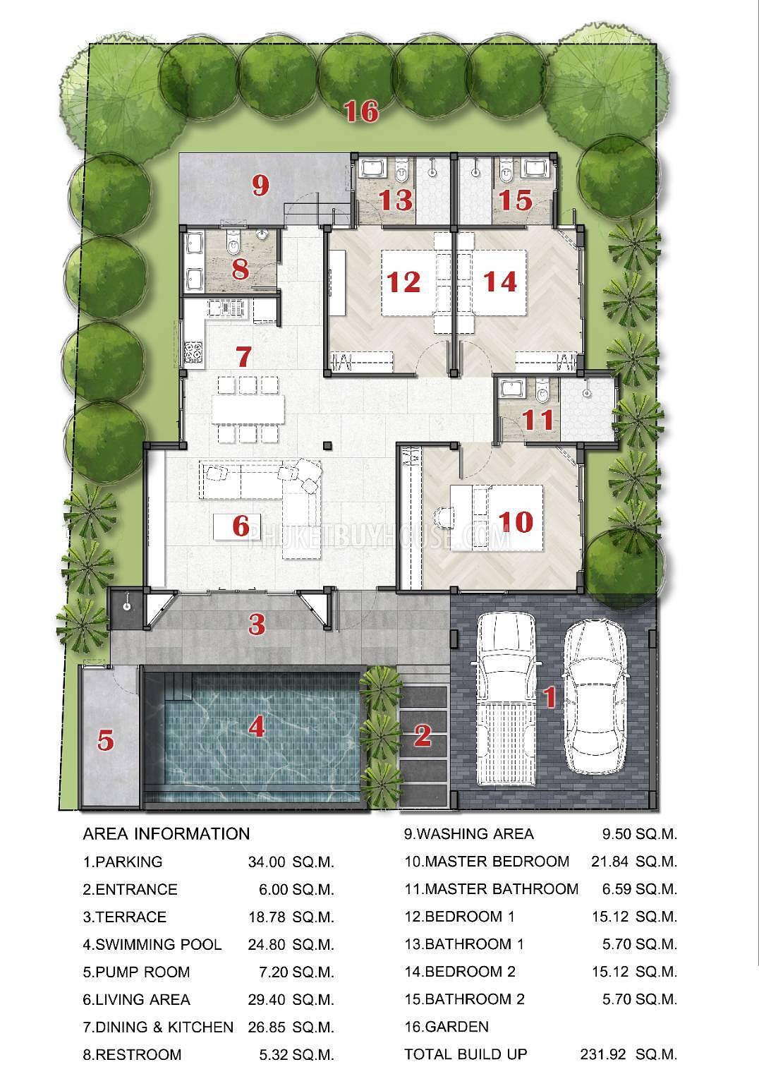 3-Schlafzimmer-Villa 231 m² Thalang, Thailand