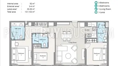 LAG22505: Beachfront 3 Bedroom with Private shaded Outdoor Space Steps from Bang Tao Beach. Photo #2