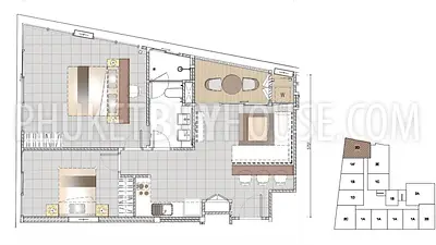 BAN22896: Top-Floor 2-Bedroom Condo with Mountain Views Near Bang Tao Beach. Fotoğraf #3