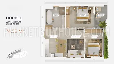 LAY7122: 2-Bedroom Apartment in Eco Complex in Layan. Photo #2