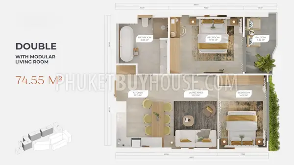 LAY7122: 2-Bedroom Apartment in Eco Complex in Layan. Photo #2