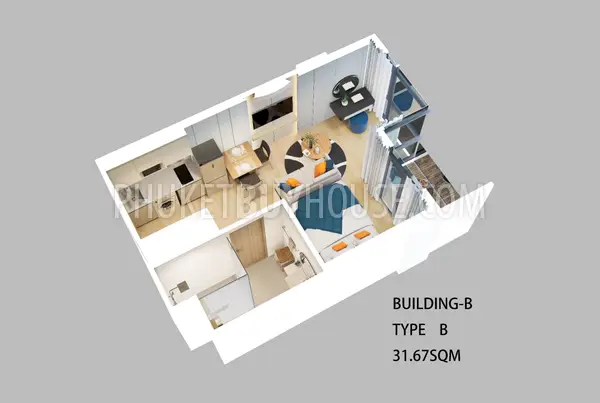 NAT22791: Seafront Studio Living Steps from Naithon Beach with Rooftop Amenities. 照片 #4