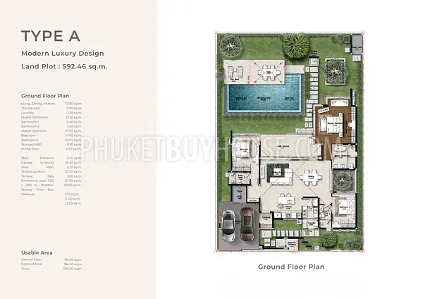CHA22900: 3-Bedroom Pool Villas with Smart Layout in Chalong. Fotoğraf #3