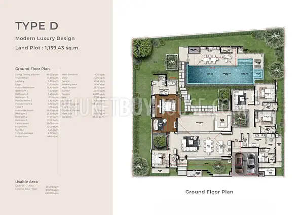 CHA22901: 4-Bedroom Pool Villas with Single-Level Layout in Chalong. Photo #6