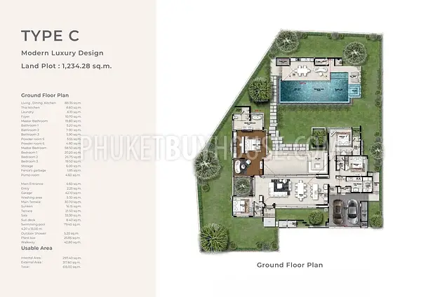 CHA22901: 4-Bedroom Pool Villas with Single-Level Layout in Chalong. Photo #5