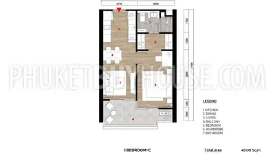 BAN22906: 1-Bedroom on 4th Floor Near Bang Tao Beach. 照片 #6