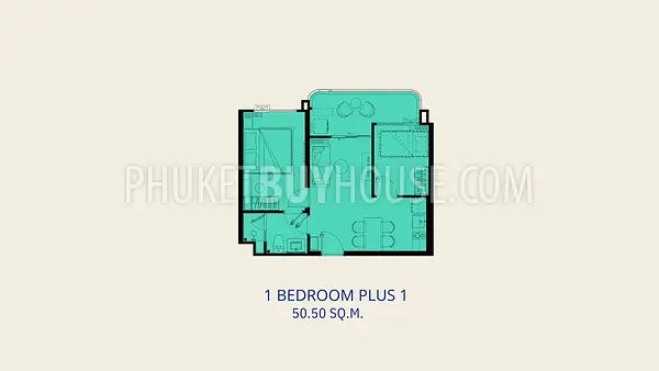 KAM22942: 1-Bedroom Plus Apartment 50–56 sq.m. in Kamala, For Sale. 照片 #2