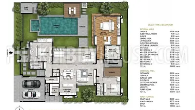 THA22948: 3-Bedroom Pool Villa in Thalang with Rooftop Terrace. Photo #4