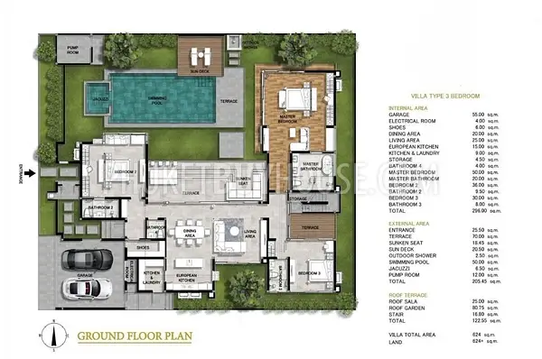 THA22948: 3-Bedroom Pool Villa in Thalang with Rooftop Terrace. 照片 #4