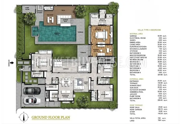 THA22951: 4-Bedroom Pool Villa in Thalang with Rooftop Terrace. 照片 #3