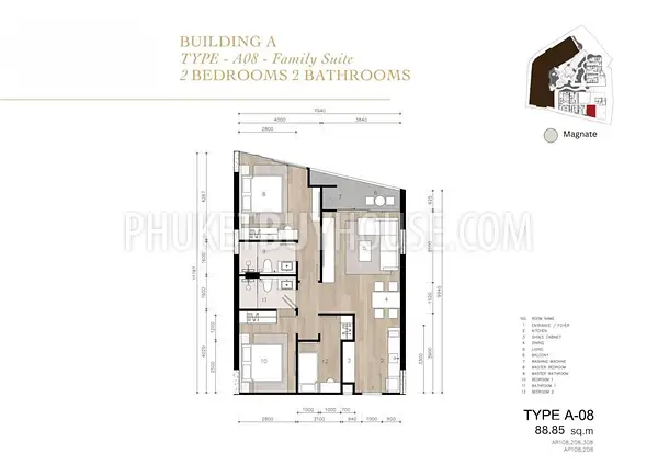 SUR22973: 2-Bedroom Freehold Apartment Near Surin Beach. 照片 #3