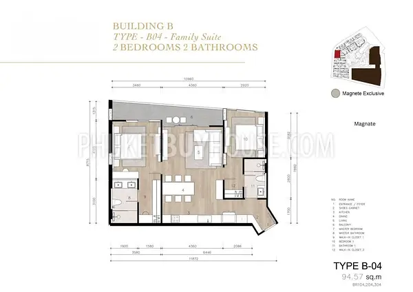 SUR22976: 2-Bedroom Apartment Walking Distance to Surin Beach. 照片 #7