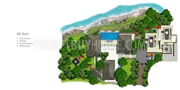 KAM71: Amazing 4 Bedrooms Beachfront Villa in Kamala. Photo #47