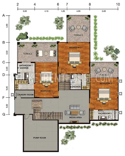 NAT19505: Unique 4 Bedroom Villa only 600 meters from the Naithon beach. 照片 #25