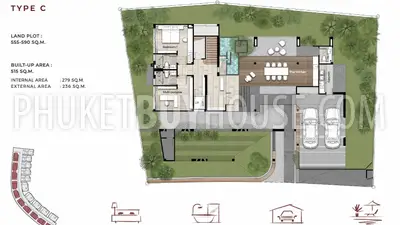 CHE23050: 3+1 Bedroom Lake View Pool Villa in Cherng Talay, Phuket. Fotoğraf #3