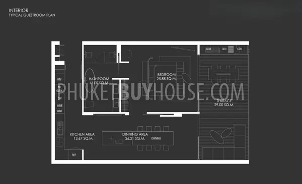 CHE23068: 1-Bedroom Penthouse in Cherng Talay, Phuket. Photo #9