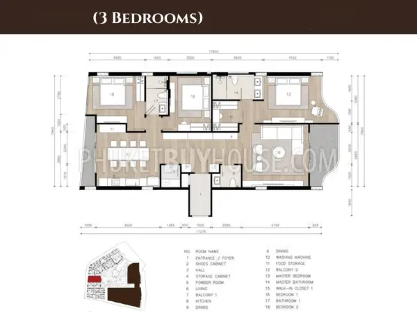 SUR23110: 3-Bedroom Freehold Apartment 300m from Surin Beach. Photo #2