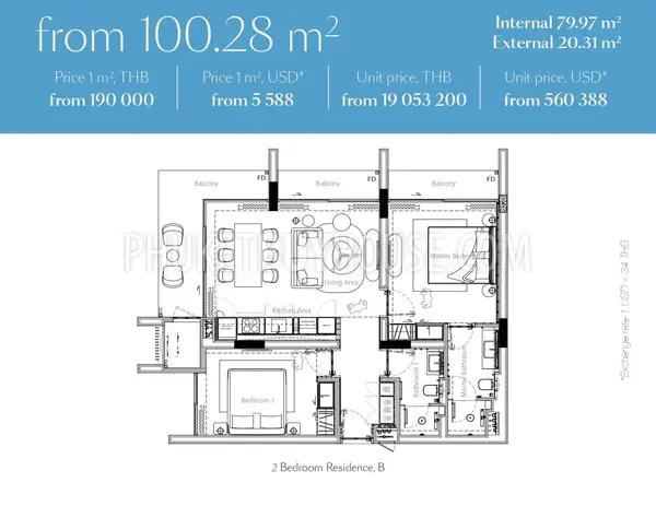 LAY23111: 2-Bedroom Garden View Apartment in Bang Tao, Phuket for Sale. Photo #5
