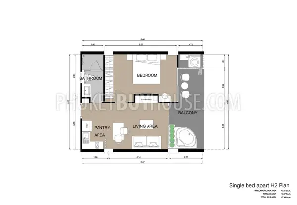 RAW23114: 1-Bedroom Deluxe Sea View Apartment in Rawai, Phuket. Photo #2
