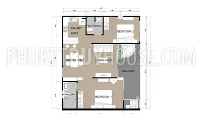RAW23115: 2-Bedroom Deluxe Sea View Apartment in Rawai, Phuket. Photo #3