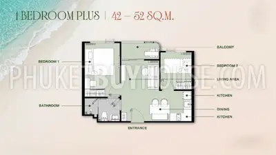 NAY23089: 1-спальная квартира Plus в комплексе с размещением домашних животных в районе Най Янг, Пхукет. Фото #4