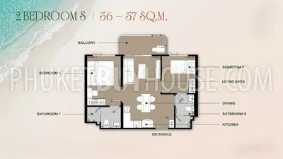 NAY23090: 2-Bedroom Pet-Friendly Condominium in Nai Yang, Phuket. Photo #3